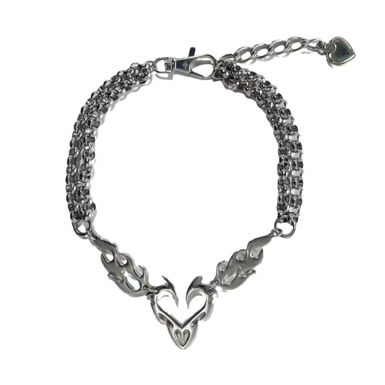 Wholesale Flame Metal Street Hip-Hop Necklace Trendy Men's and Women's Clavicle Chain